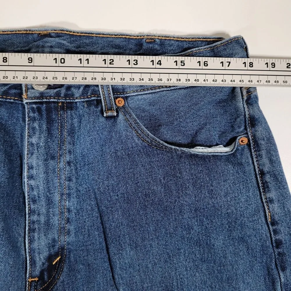 Men's Levis 505 Jeans 38x32 (36x32) Dark‎ Wash Straight Leg Regular Fit Red Tab